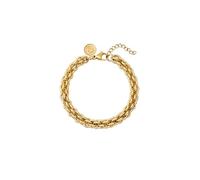 SINGULARU - Bracelet Big Rope. Acier avec finition plaqué or 18 carats. Style maxi avec chaîne à maillons. Longueur : 20 cm. Bijoux pour femme.