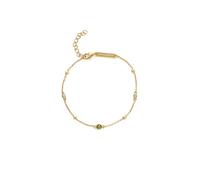 SINGULARU - Bracelet Birthstone. Argent avec Plaqué or 18 carats et Zirconee cubique. Bijoux pour Femme. Zodiaque Agosto.