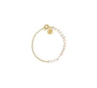 SINGULARU - Bracelet Chic Pearl. Acier avec plaqué or 18Kt et perles d'eau douce cultivées. Bijoux pour femme