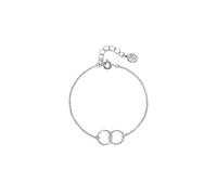 SINGULARU - Bracelet Circles Twist- Bracelet en laiton plaqué or 18Kt ou plaqué rhodium - Taille unique - Longueur de la chaîne 19 cm - Bijoux pour femmes - Fabriqué en Europe