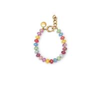 SINGULARU - Bracelet Color Stones. Acier avec un bain d’or 18 carats et pierre naturelle. Bijoux pour femme.