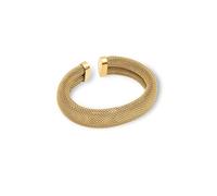 SINGULARU - Bracelet Malla. Acier avec plaqué or 18Kt. Bracelet rigide et maxi avec ouverture de 20 mm. Bijoux pour femme