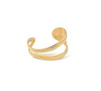 SINGULARU - Bracelet Organic Sea. Acier avec plaqué or 18Kt. Bracelet rigide avec une ouverture de 3 cm. Bijoux pour femme