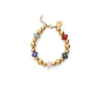 SINGULARU - Bracelet Winter Bomb. Acier avec Plaqué or 18 carats et Pierre naturelle. Bijoux pour Femme.