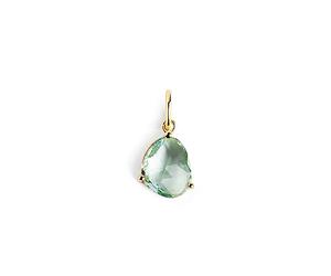 SINGULARU - Charm Birthstones. Argent 925 avec finition plaqué or 18 kt. Pendentif avec pierres colorées. Combinable avec collier. Bijoux pour femme. Aigue-marine