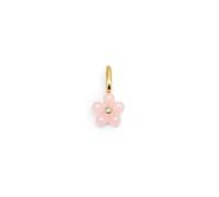 SINGULARU - Charm Flower Pink. Argent Sterling avec placage en Or 18Kt, Zircon et Pierre Naturelle. Bijoux pour femme.