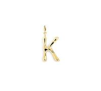 SINGULARU - Charm Letter XL Gold - Anhänger Initial aus Messing mit 18kt Vergoldung - Anhänger Buchstabe A - Z - Charm Kombinierbar mit Halskette - Damenschmuck - Buchstabe K