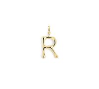 SINGULARU - Charm Letter XL Gold - Anhänger Initial aus Messing mit 18kt Vergoldung - Anhänger Buchstabe A - Z - Charm Kombinierbar mit Halskette - Damenschmuck - Buchstabe R