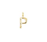 SINGULARU - Charm Lettre XL. Pendentif initial en laiton avec finition plaqué or 18Kt. À combiner avec un collier. Bijoux pour femme. Lettre P