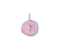 SINGULARU - Charm Lune Émail Lavande. Laiton. Médaillon avec Motif Lune et Détails en Émail Lavande. Fermoir Anneau. Bijoux pour Femme