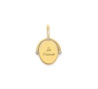 SINGULARU - Charm Mon Amour. Laiton avec Plaqué or 18 carats et Zirconee cubique. Bijoux pour Femme.