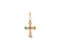 SINGULARU - Charm Mónica Cruz. Argent 925 avec finition plaqué or 18 kt. Pendentif avec zircons. Fermoir mousqueton. Bijoux pour femme