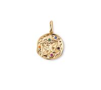 SINGULARU - Charm Organic Colors Zodiaque. Pendentif en laiton avec finition plaqué or 18 kt. Combinable avec collier. Bijoux pour femme. Balance