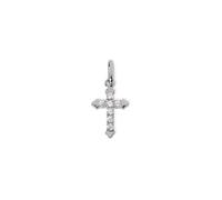 SINGULARU - Charm Penélope. Argent sterling avec finition plaquée or 18 Kt ou rhodium et zirconias. Pendentif croix avec fermoir mousqueton. Bijoux pour femme.