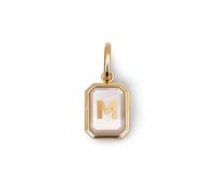 SINGULARU - Charm personnalisé Lettre Nacre. Initiales en laiton plaqué or 18 carats, pendentif avec lettre et détails en nacre. Bijoux pour femmes. Lettre M