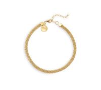 SINGULARU - Choker Tape. Acier avec finition plaqué or 18 kt. Collier maille de 8 mm de largeur. Longueur 33 cm + 5 cm d'extension. Bijoux pour femme