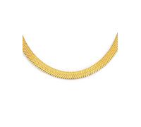 SINGULARU - Collier Big Lisse. Acier avec Finition Plaqué Or 18Kt. Chaîne Épaisse Style Épi. Longueur 35 cm + Extension 5 cm. Bijoux pour Femme