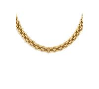 SINGULARU - Collier Big Rope. Acier avec Finition Plaqué Or 18Kt. Chaîne Tressée Épaisse. Longueur 40 cm + Extension 5 cm. Bijoux pour Femme