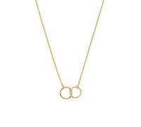 SINGULARU - Collier Circles Twist. Pendentif en Laiton avec Anneaux et Finition Plaqué Or 18Kt. Chaîne Taille Unique. Bijoux pour Femme