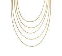SINGULARU - Collier Cleopatra. Acier avec finition plaquée or 18 Kt. Collier composé de cinq chaînes. Longueur entre 48 et 68 cm avec extension de 5 cm. Bijoux pour femme.