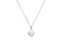 SINGULARU - Collier Gala Perle. Acier plaqué or 18 carats et perle de culture. Bijoux pour femme.