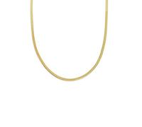 SINGULARU - Collier Lisse S. Acier Inoxydable avec Finition Plaqué Or 18Kt. Chaîne Plate Taille Unique, Longueur 40 cm + Extension de 5 cm. Bijoux pour Femme