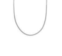 SINGULARU - Collier Lisse S Argent. Acier Inoxydable Léger. Chaîne Plate Taille Unique, Longueur 40 cm + Extension de 5 cm. Bijoux pour Femme