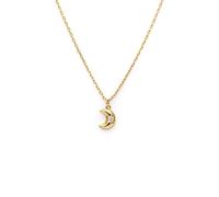 SINGULARU - Collier Little Moon Spark. Argent avec Plaqué or 18 carats et Zirconee cubique. Bijoux pour Femme.