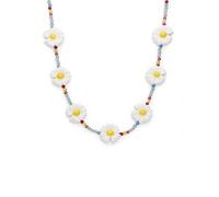 SINGULARU Collier Long Marguerite Acier Plaqué Or Bijoux pour femmes