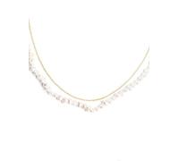SINGULARU - Collier Pearl Chain. Acier avec Finition Plaqué Or 18Kt. Chaîne avec Pierres Naturelles d'Eau Douce. Longueur 35 cm + 5 cm d'Extension. Bijoux pour Femme