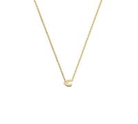 SINGULARU - Collier Personnalisé Lettre Unique. Pendentif en argent sterling 925 avec finition plaqué or 18Kt. Chaîne taille unique. Bijoux pour femme. Lettre C