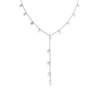 SINGULARU - Collier Y Mini Moon. Acier. Chaîne avec Pendentif Long de 8 cm. Longueur de 40 cm + 5 cm d'Extension. Bijoux pour Femme
