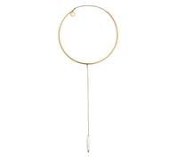 SINGULARU - Collier Y Pearl. Acier avec Plaqué or 18 carats et Perle de culture. Bijoux pour Femme.