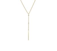 SINGULARU - Collier Y Sparks Stick. Argent Sterling 925 avec Finition Plaqué Or 18Kt et Zirconiums. Longueur 45 cm + 5 cm d'Extension. Bijoux pour Femme