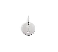 SINGULARU - Mini Médaillon Lettre Argent. Pendentif initial en argent sterling avec finition plaqué rhodium. Combinable avec collier. Bijoux pour femme. Lettre I