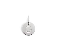 SINGULARU - Mini Médaillon Lettre Argent. Pendentif initial en argent sterling avec finition plaqué rhodium. Combinable avec collier. Bijoux pour femme. Lettre G