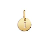 SINGULARU - Mini Médaillon Lettre. Pendentif initial en argent sterling 925 avec finition plaqué or 18Kt. Combinable avec collier. Bijoux pour femme. Lettre H