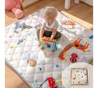 Sinhaklóho Tapis de Jeu Bébé Ultra Épais et Pliable, Antidérapant, Lavable en Machine, 127×127 cm, Sans Odeur, Idéal pour Parcs de Jeux et Sols, Safari Sauvage