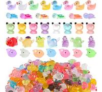 sinirttou 100 pcs Mini Figures d'animaux en Résine Set, Animaux Résine Lumineuse Canards Miniatures, DIY Craft Décorations pour Jardin Paysage Aquarium