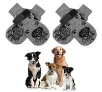 sinirttou 4 Pièces Chaussettes AntidéRapantes pour Chien, Chaussette Chien Protection Plaie, AméLioration De La Prise en Main du Chien et Les Sols Intérieurs Convient Chien de Taille Moyen L Noir