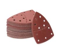 Sinirttou Lot de 60 papiers Abrasifs Triangulaires,105x152mm,Ponceuse Triangulaire Grain 40/60/80100/120/150/180/240 pour ponceuse orbitale aléatoire (11 trous)