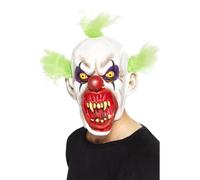 Sinister Clown Effrayant Masque Latex Adulte Mal Déguisement Halloween Vert Hair