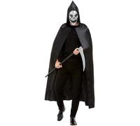 Sinistre Robe de Reaper + Masque + Faux Hommes Halloween Noir Déguisement