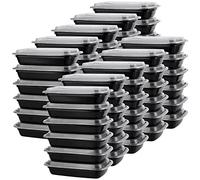 SINJEUN Boîtes à Repas en Plastique 60 Packs 750 ML - Contenants Alimentaires Réutilisables Sans BPA Couvercles Empilables