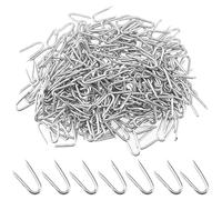 SINJEUN Lot de 1 000 clous en forme de U argentés 24 × 14,4 × 2,3 mm, agrafes de clôture en fil d'acier galvanisé, agrafes robustes pour treillis métallique intérieur ou extérieur et clôtures tissées