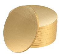 SINJEUN Lot de 10 tambours à gâteau ronds de 30,5 cm, épaisseur de 1,27 cm, couleur or pour présentation de gâteaux lourds multicouches, pâtisseries