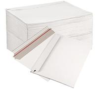 SINJEUN Lot de 100 enveloppes plates en carton blanc 22,9 x 30,5 cm, 250 g/m² auto-adhésives pour fichiers, photos, images, papiers