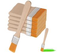 SINJEUN Lot de 100 pinceaux de peinture professionnels en nylon de 13 x 1,5 cm de large, larges et plats pour peinture, nettoyage, colle et bricolage à la maison, aquarelle