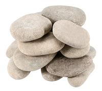 SINJEUN Lot de 16 pierres de rivière de 7,6 à 10,2 cm, 4,5 kg pour peinture sur roche, pierres de rivière en vrac, pour travaux manuels, décoration, peinture lisse, pierres de gentillesse, mandala