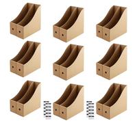 SINJEUN Lot de 18 porte-revues en carton marron - 26 x 9 x 27 cm - Format A4 - Porte-revues en carton - Organiseur de bureau pour la maison, le bureau